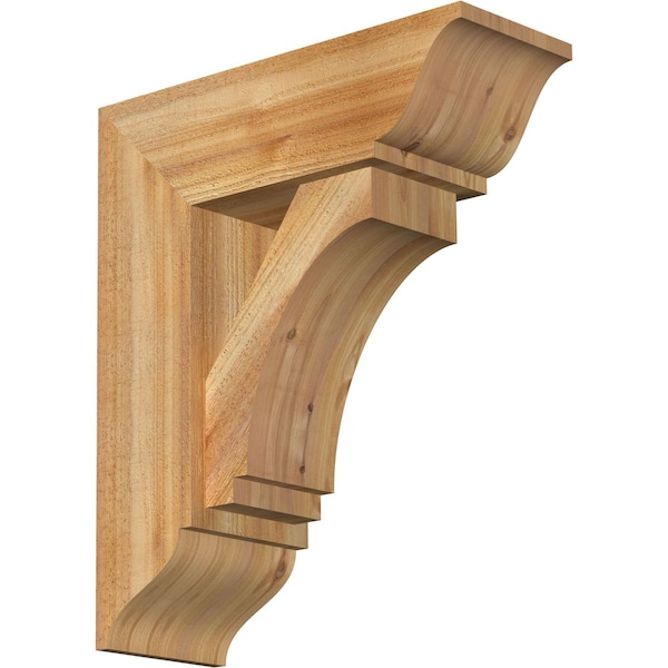Ekena Millwork Imperial Traditional Rough Sawn Bracket w/ Offset Brace, Western Red Cedar, 8"W x 22"D x 26"H BKT0806X22X26IMP01RWR - main